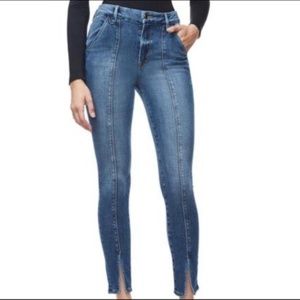 GOOD AMERICAN GOOD WAIST PINTOCK High Rise  Skinny Fit Denim Jeans
